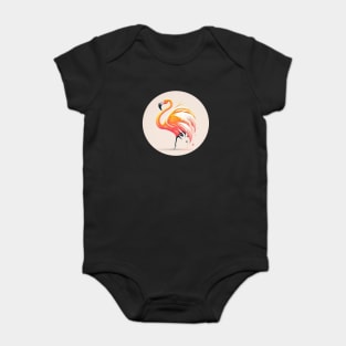 Pink Flamingo Minimal, Love Flamingos Baby Bodysuit